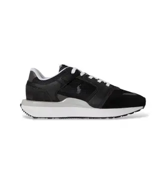 per uomo 809P07286003 Sneakers Train 89 in pelle scamosciata e mesh nere (38), Nero, Basso, Stringhe, Casual, Sportivo