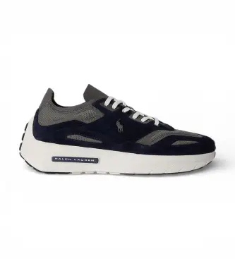 per uomo 809P07534006 Sneakers Boerum con pannelli in pelle scamosciata blu scuro (41), Basso, Stringhe, Casual, Navy