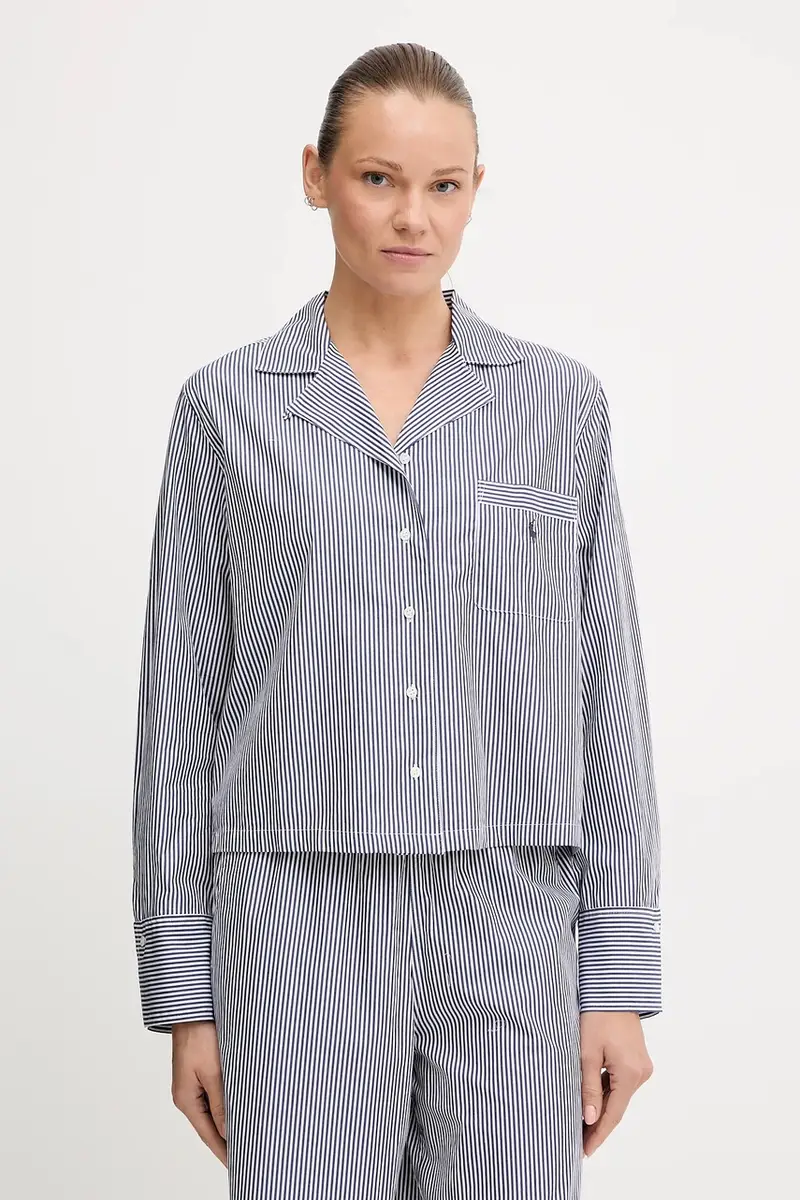 pigiama in lana colore bianco 4P8004 Blu miniatura 2