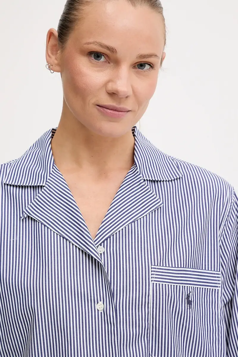 pigiama in lana colore bianco 4P8004 Blu miniatura 5