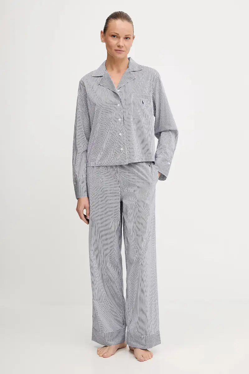 pigiama in lana colore bianco 4P8004 Blu