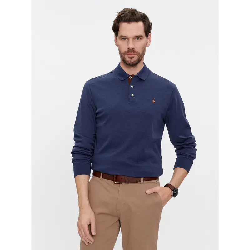Polo 710671785010 Blu scuro Custom Slim Fit