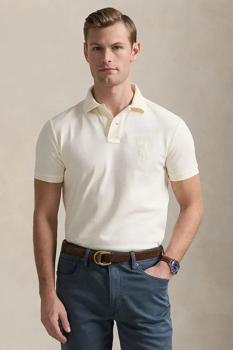 polo in cotone colore beige 710938137