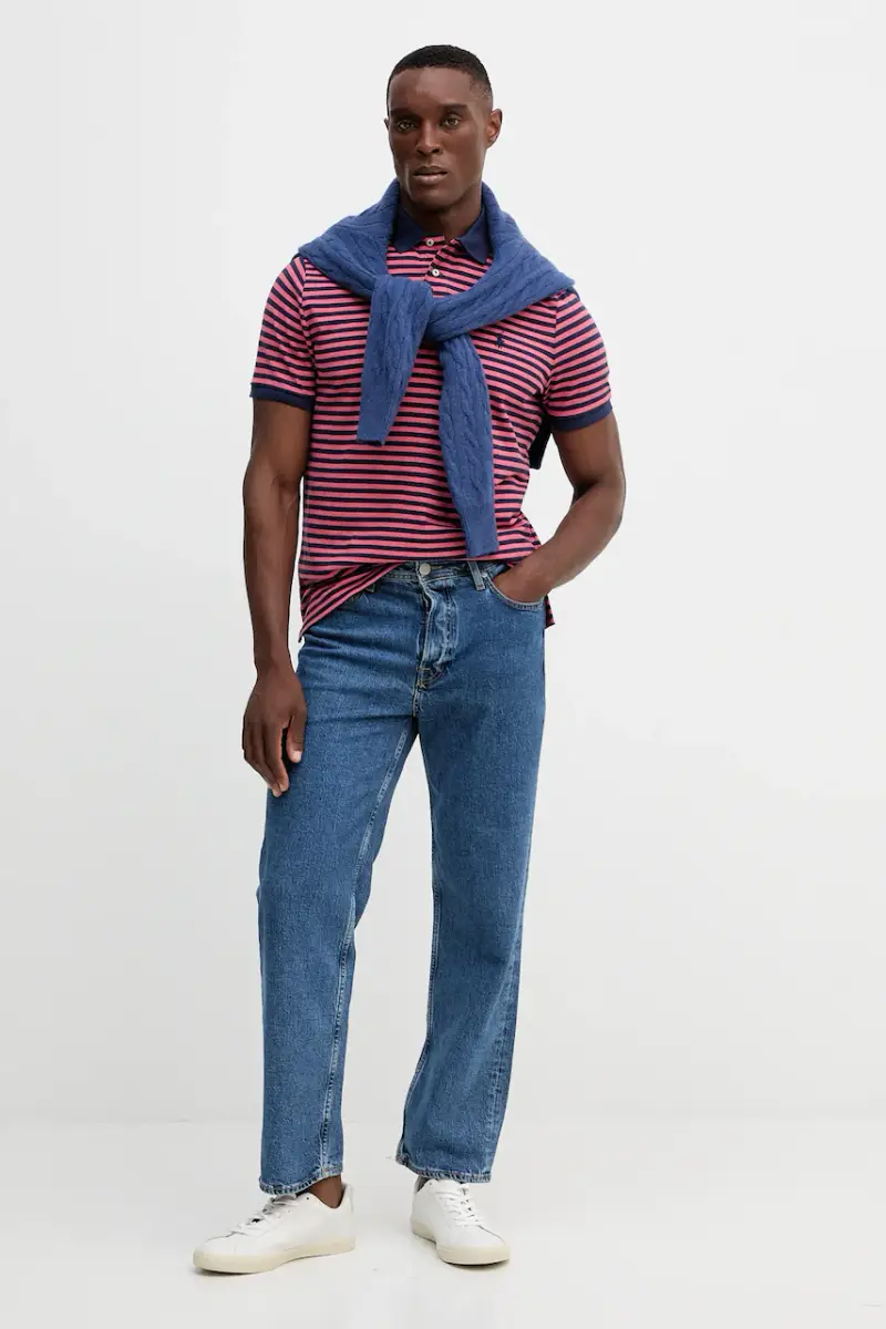 polo in cotone colore bianco 710956682 Rosa miniatura 2