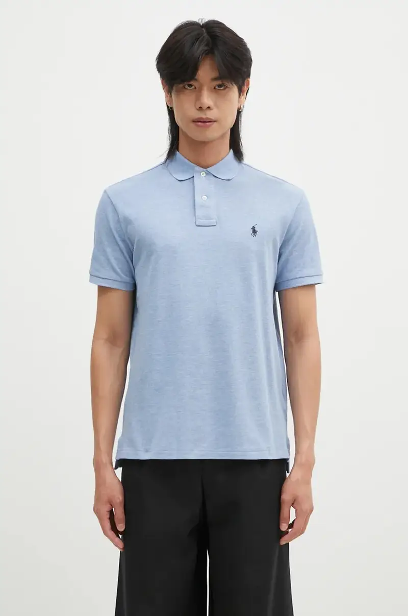 polo in cotone colore blu 710666998