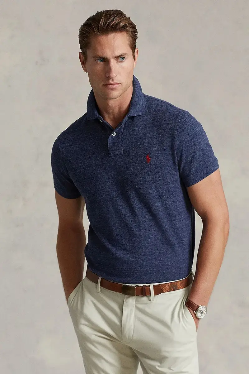 polo in cotone colore blu 710666998 Blu navy
