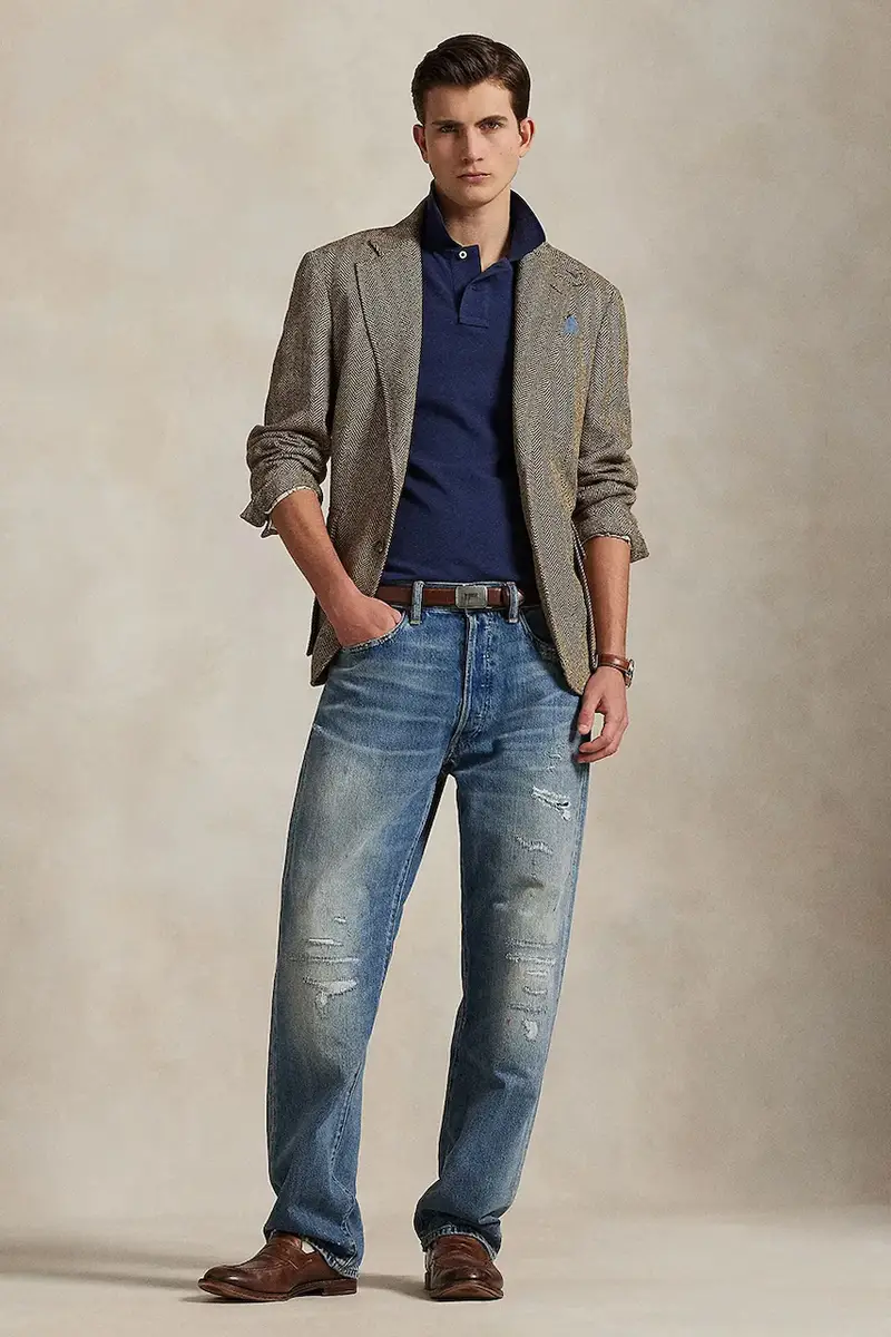 polo in cotone colore blu 710680784 Blu navy miniatura 5