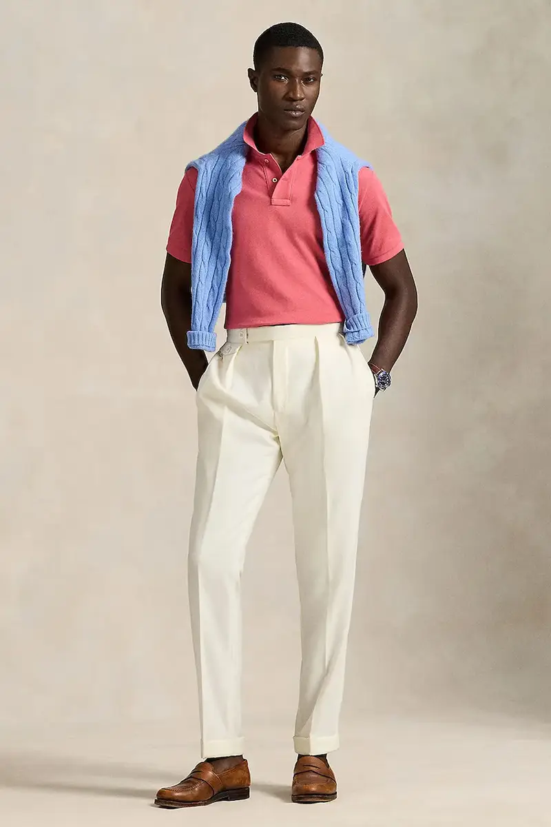 polo in cotone colore blu 710680784 Rosa miniatura 3