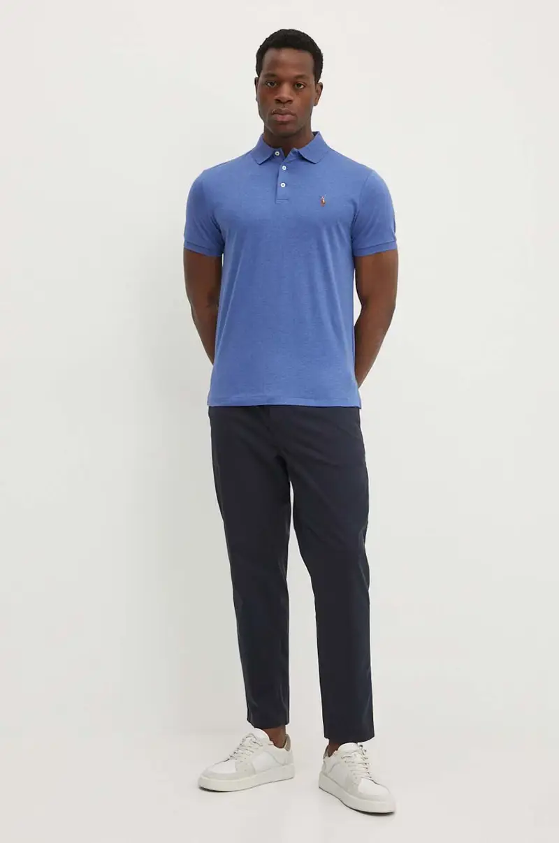 polo in cotone colore blu 710713130 miniatura 2