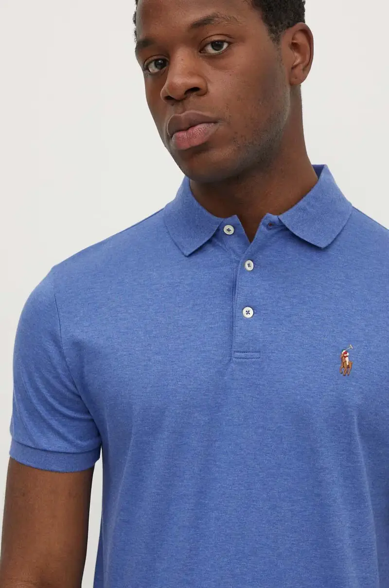 polo in cotone colore blu 710713130 miniatura 4