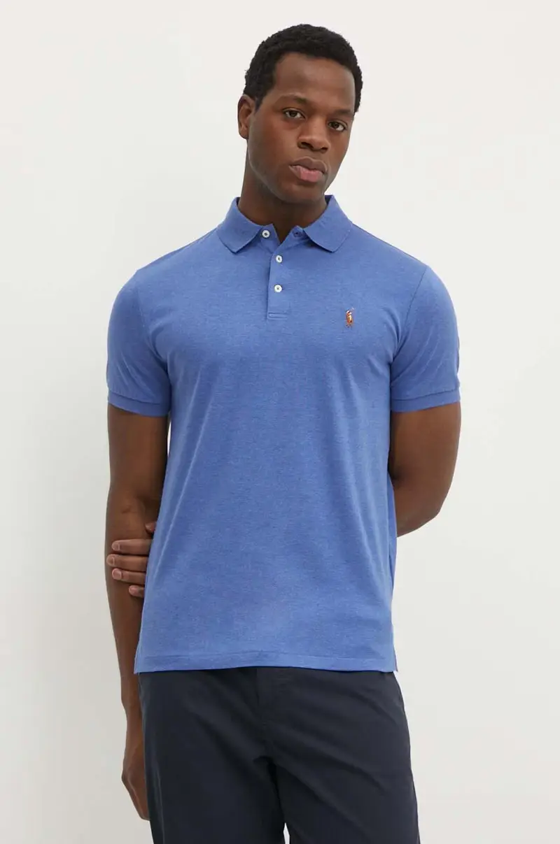 polo in cotone colore blu 710713130