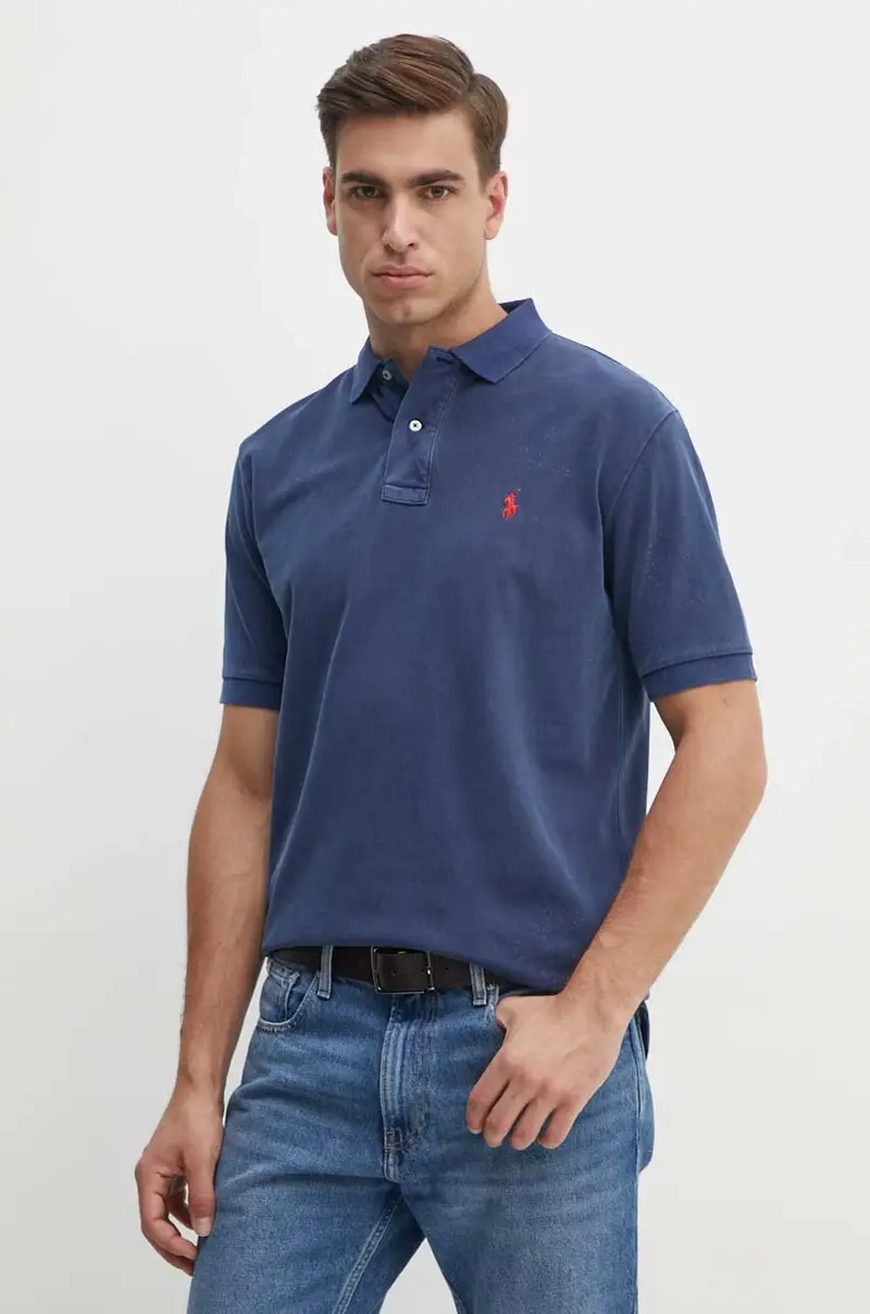 polo in cotone colore blu navy