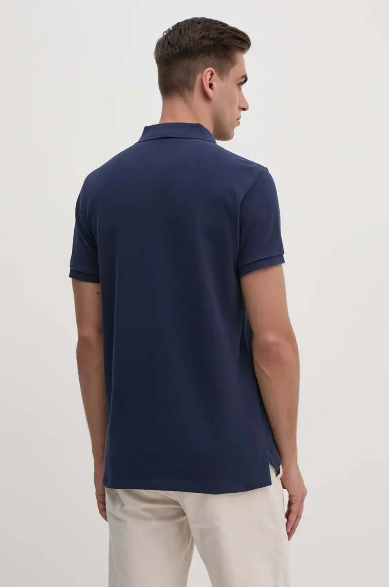 polo in cotone colore blu navy 710938137 miniatura 3