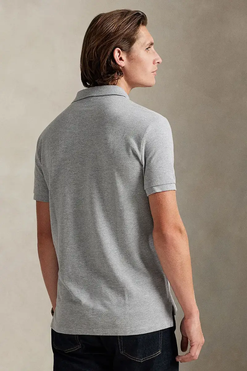 polo in cotone colore nero 710782592 Grigio miniatura 2