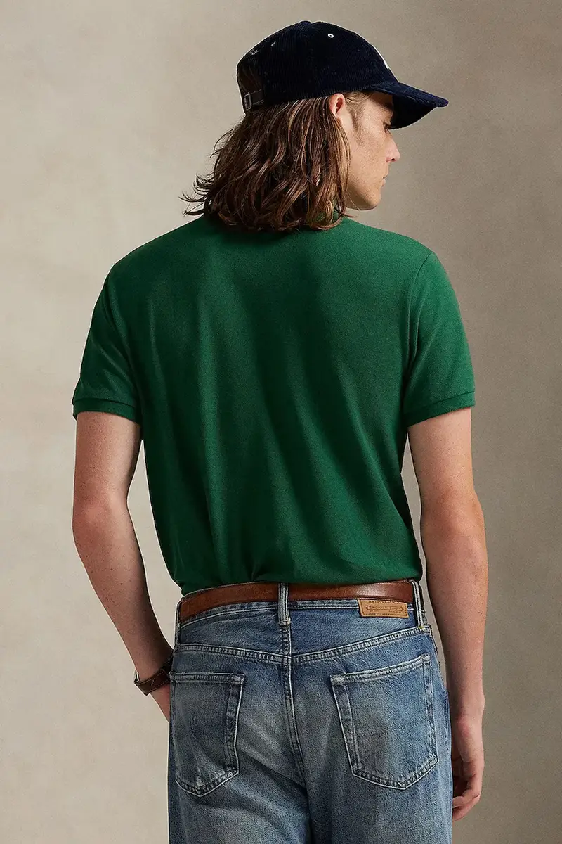 polo in cotone colore nero 710782592 Verde miniatura 2