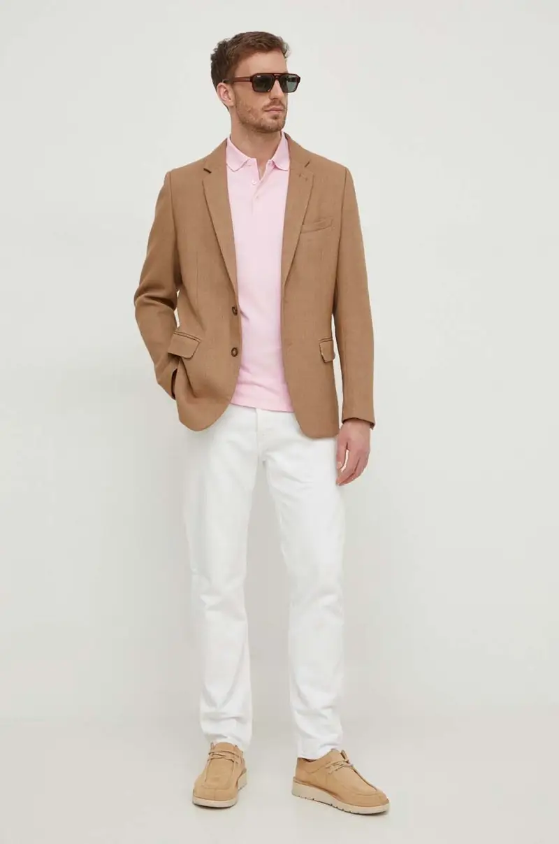 polo in cotone colore rosa miniatura 2