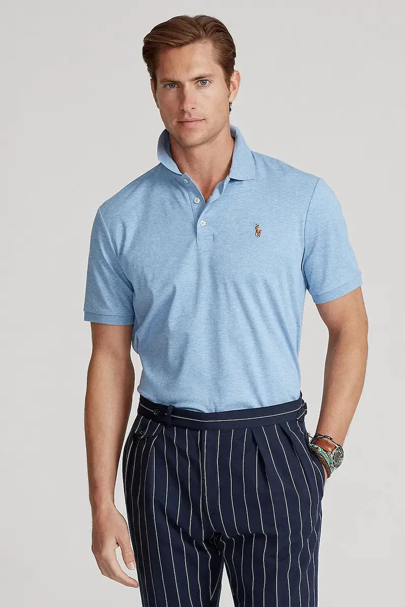 polo in cotone colore rosa 710704319 Blu