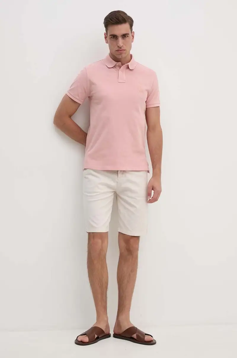 polo in cotone colore rosa 710938137 miniatura 2