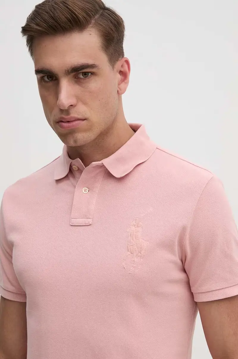polo in cotone colore rosa 710938137 miniatura 4