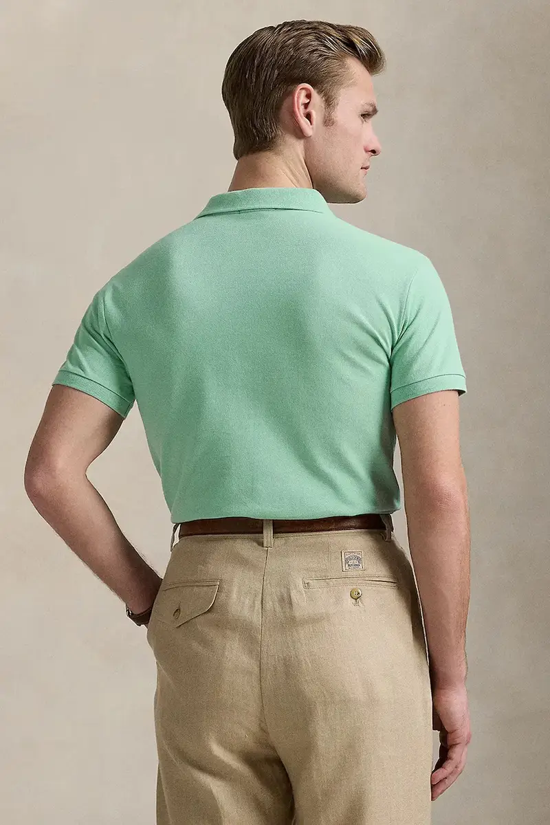 polo in cotone colore turchese 710536856 Verde miniatura 2