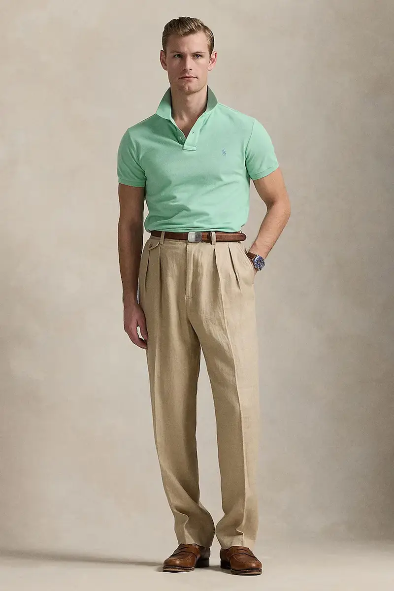 polo in cotone colore turchese 710536856 Verde miniatura 3