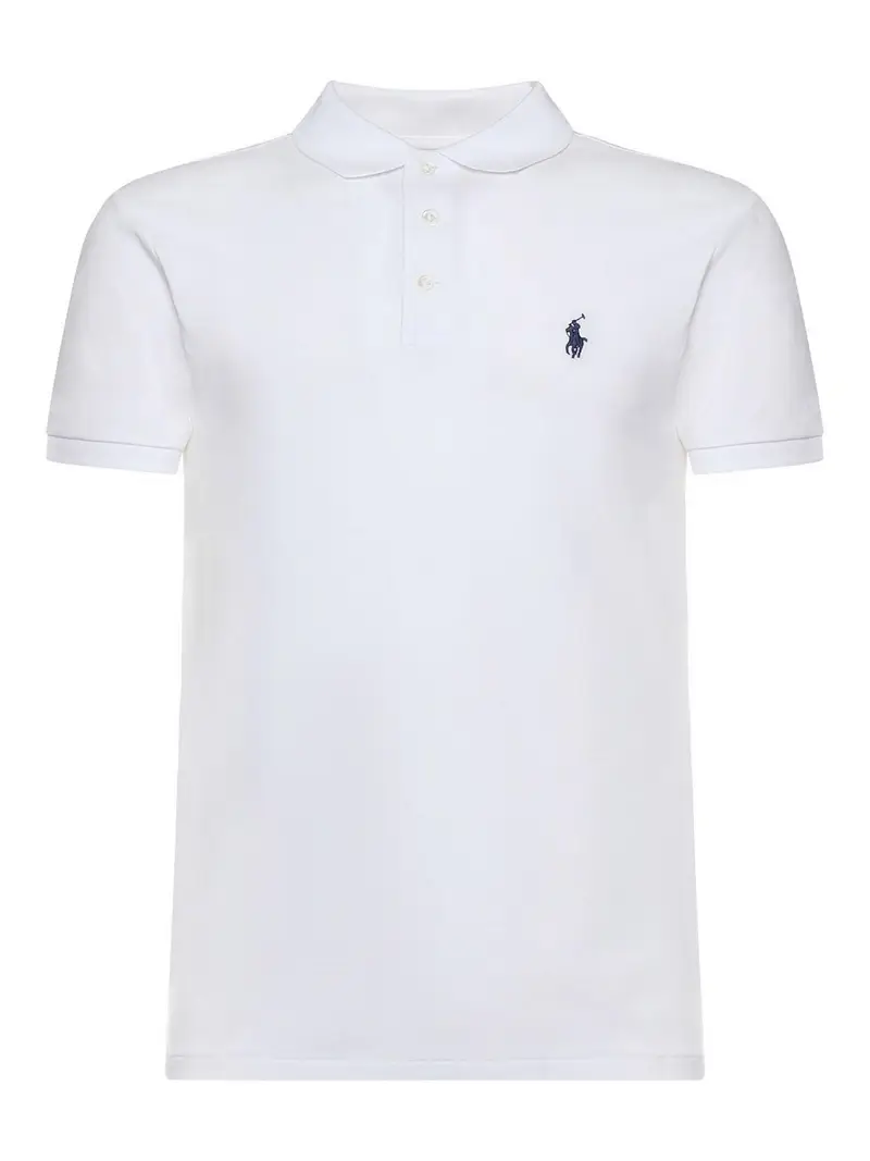 Polo In Cotone Con Logo Bianco