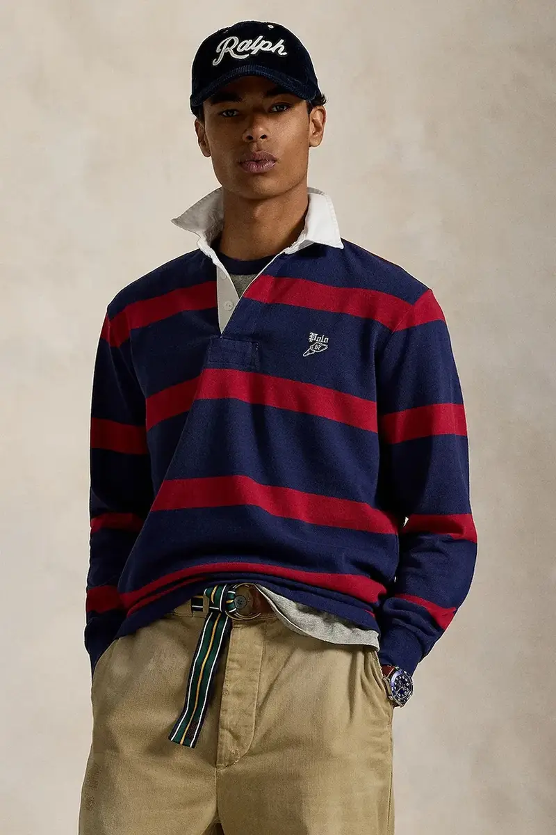 polo in cotone Lsrugbym2 Long Sleeve colore blu navy 710972673