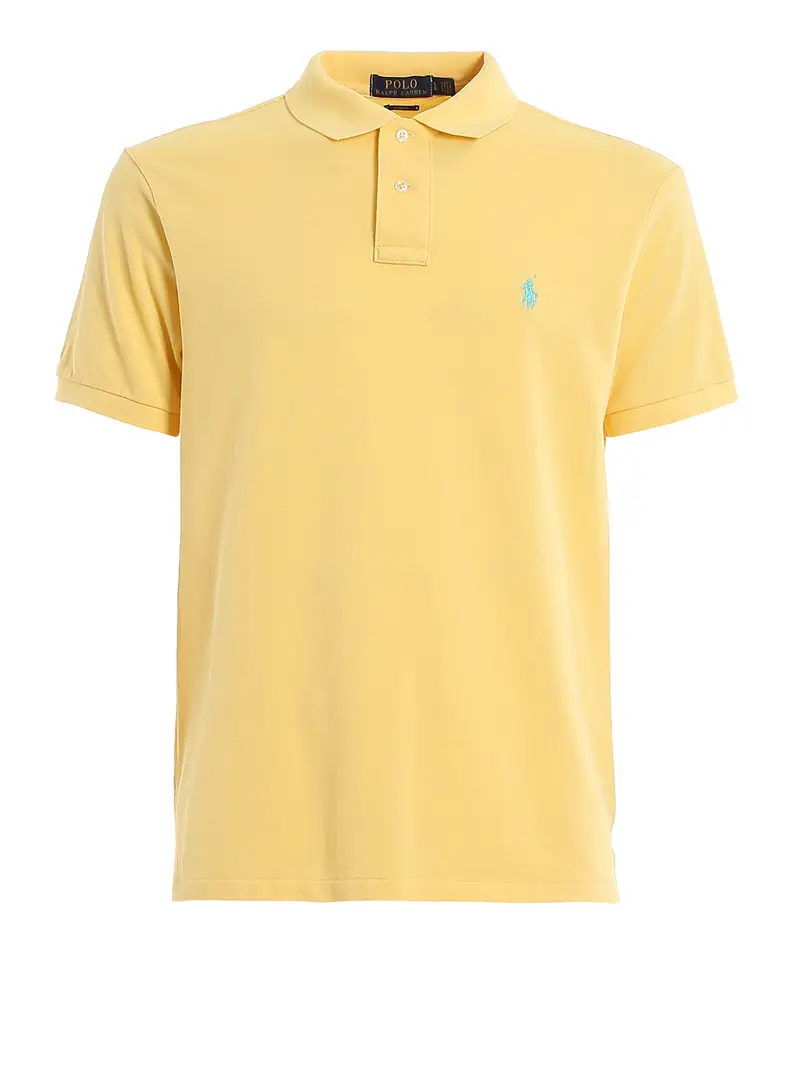 Polo in cotone slim gialla Giallo