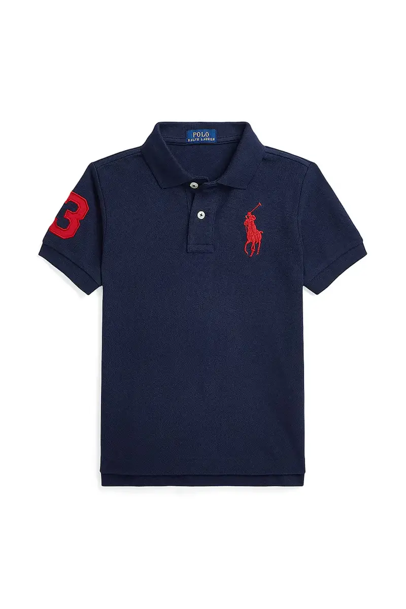 polo in lana bambino/a colore blu navy con applicazione 322703635100