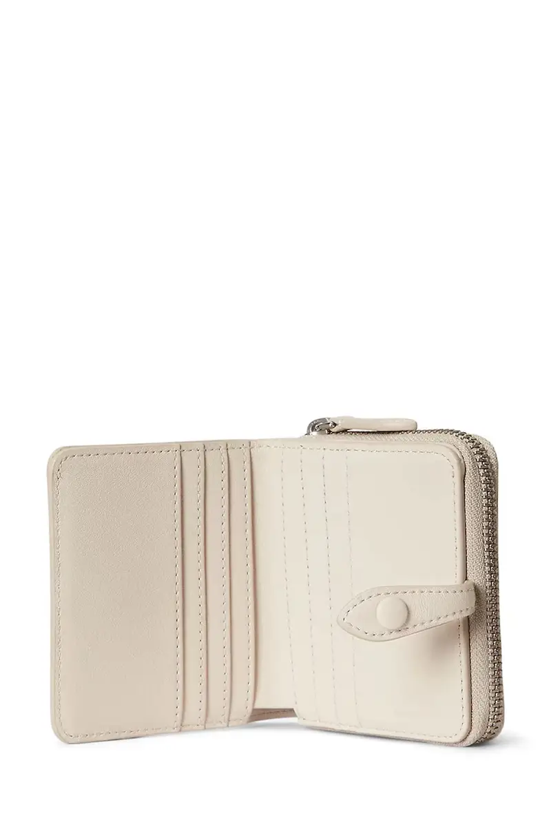 portafoglio in pelle donna colore beige 427P05787 miniatura 3