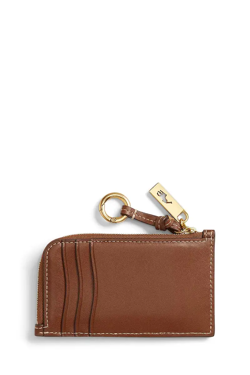 portafoglio in pelle Marrone miniatura 2