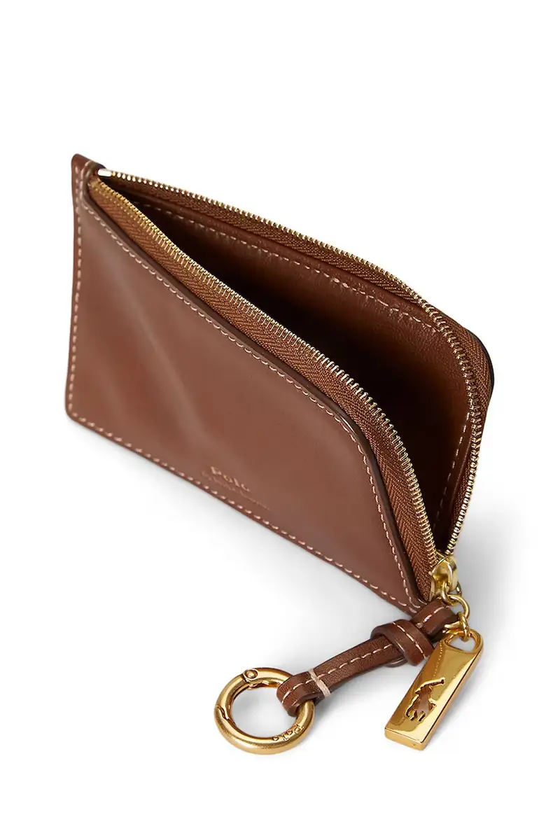 portafoglio in pelle Marrone miniatura 3