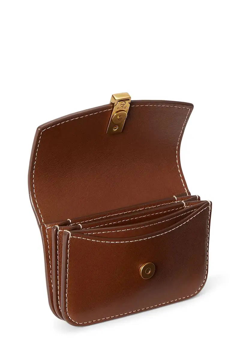 portafoglio in pelle Marrone miniatura 3