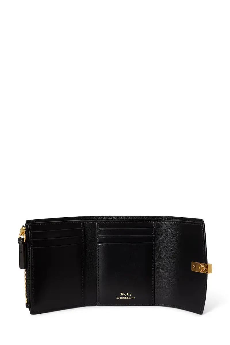 portafoglio in pelle Nero miniatura 3