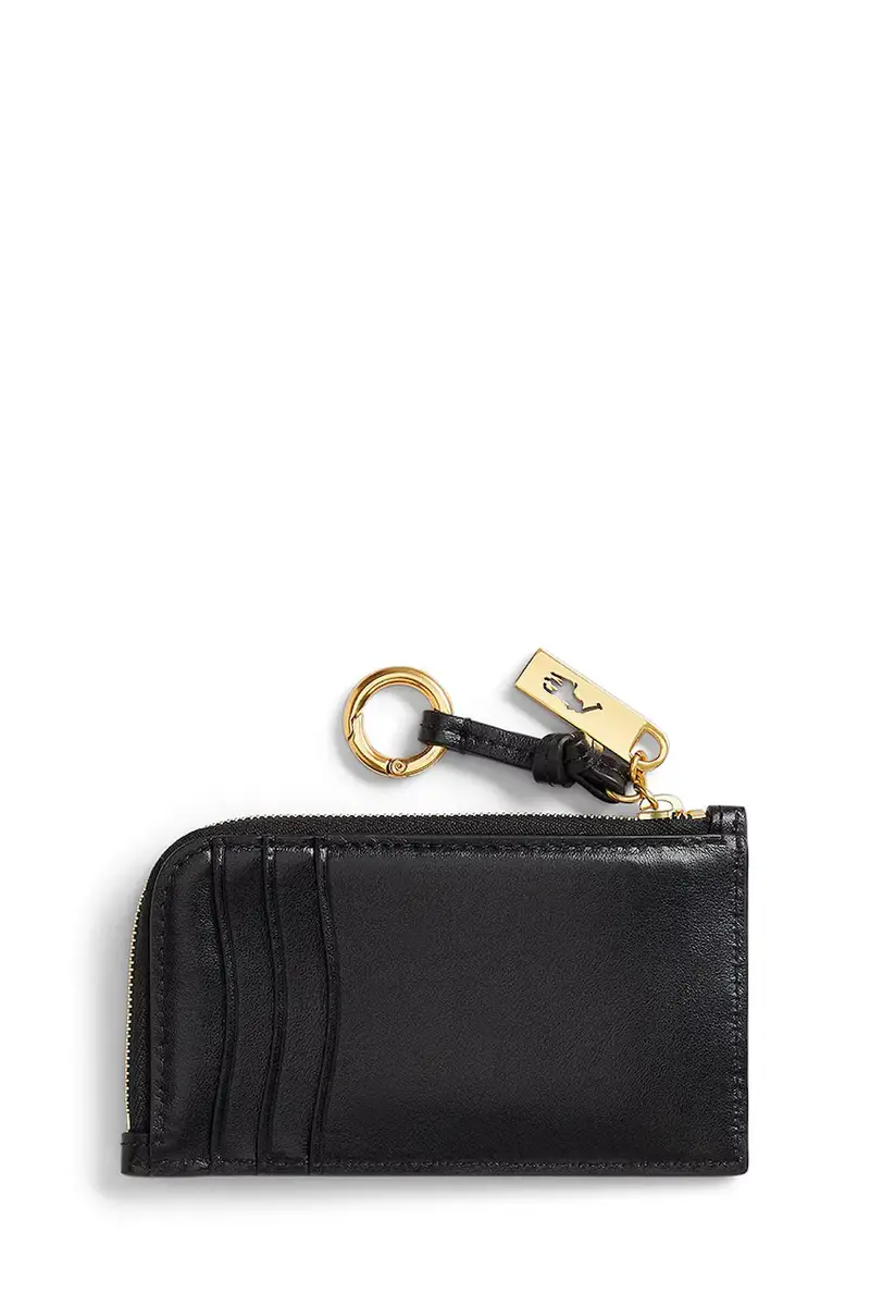 portafoglio in pelle Nero miniatura 2