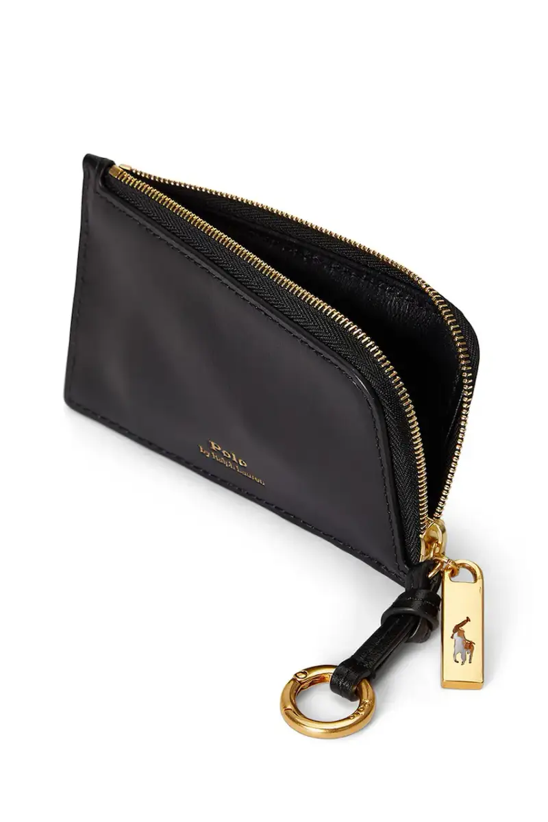 portafoglio in pelle Nero miniatura 3