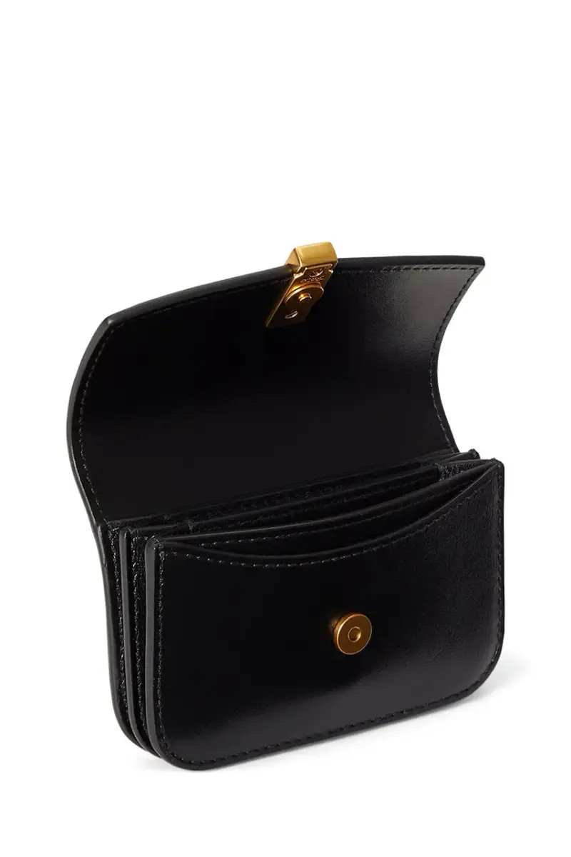 portafoglio in pelle Nero miniatura 3