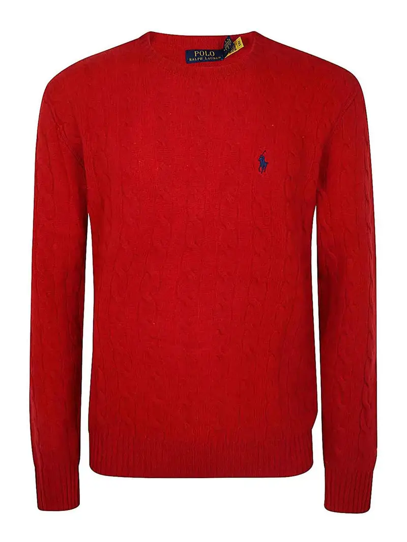 Pullover girocollo a maniche lunghe Rosso