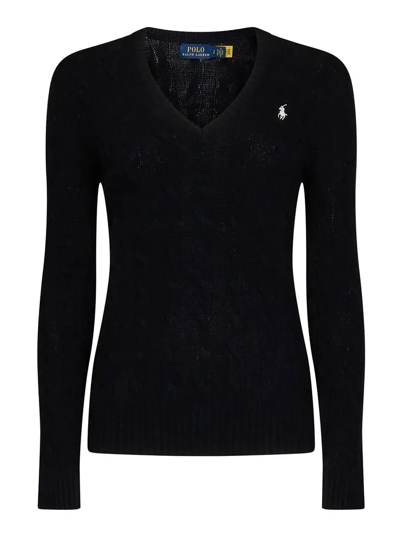 Pullover in lana e cashmere a trecce Nero
