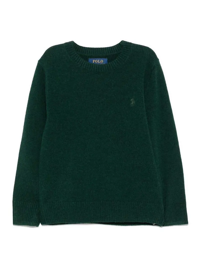 Pullover maglione tono su tono Ls Cn Verde