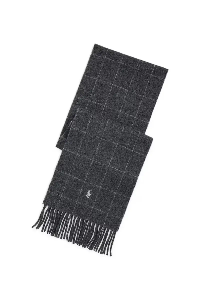 scialle con lana colore grigio 449959523