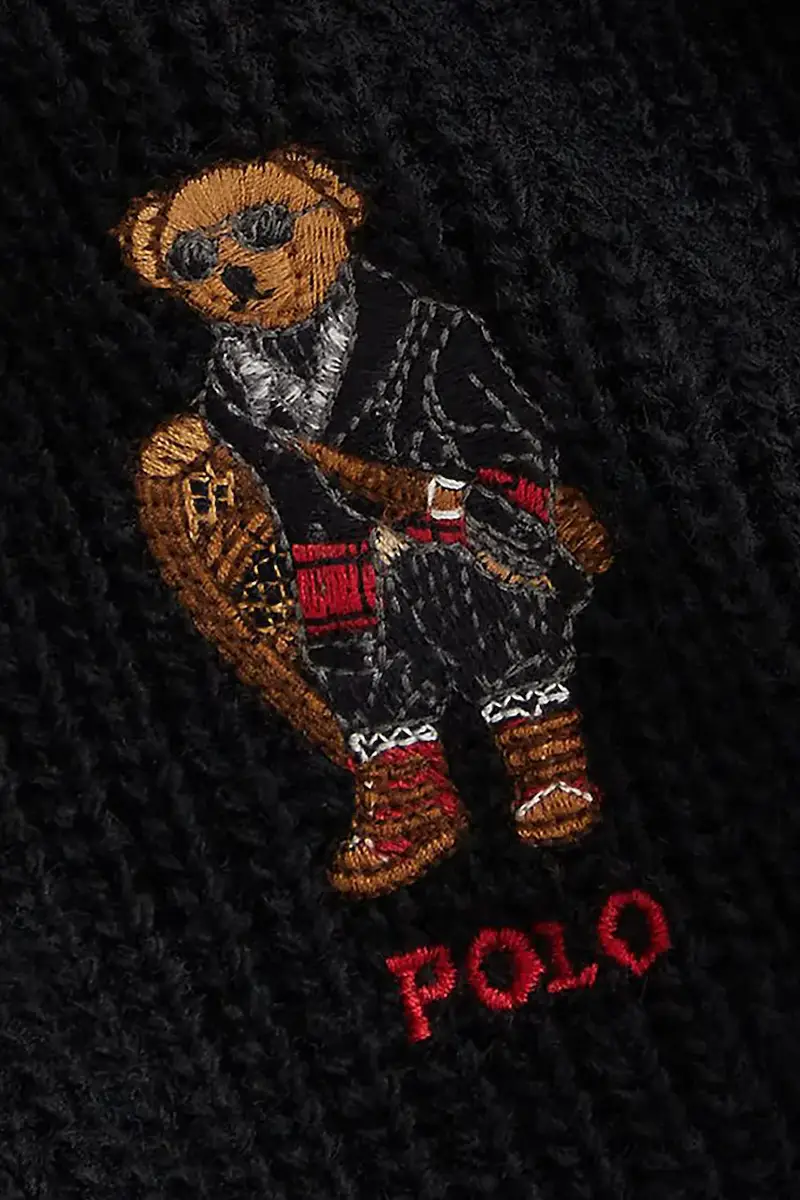 scialle con lana colore nero con applicazione 449P02042 miniatura 2