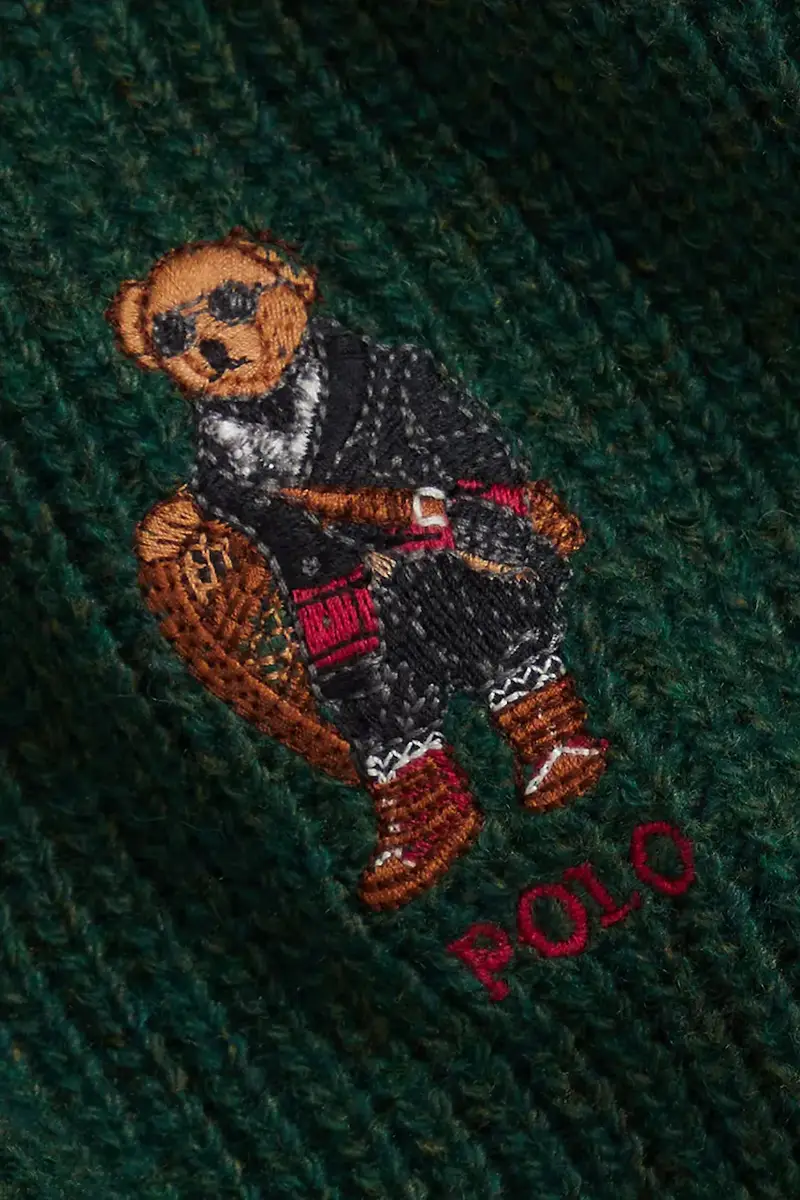 scialle con lana colore verde con applicazione 449P02042 miniatura 2