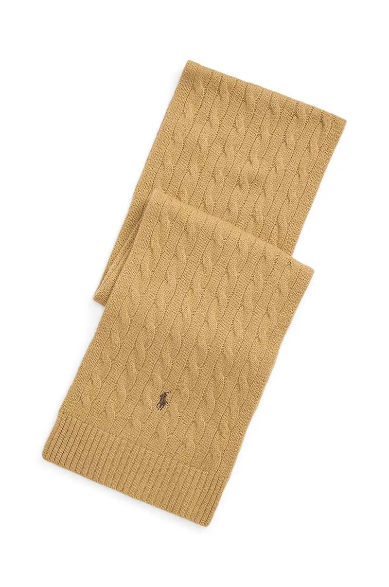 sciarpa Classic Cable Scarf uomo colore beige con applicazione 449959345