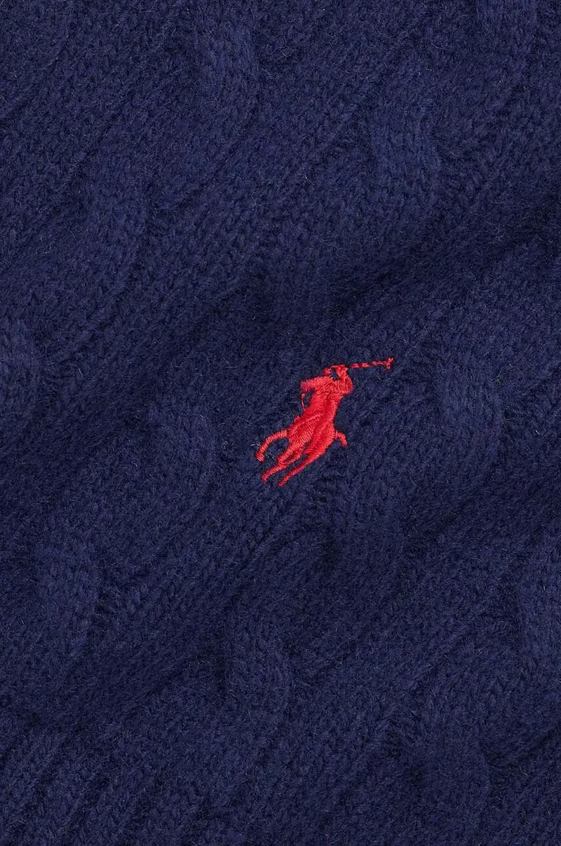 sciarpa Classic Cable Scarf uomo colore blu navy con applicazione 449959345 miniatura 2