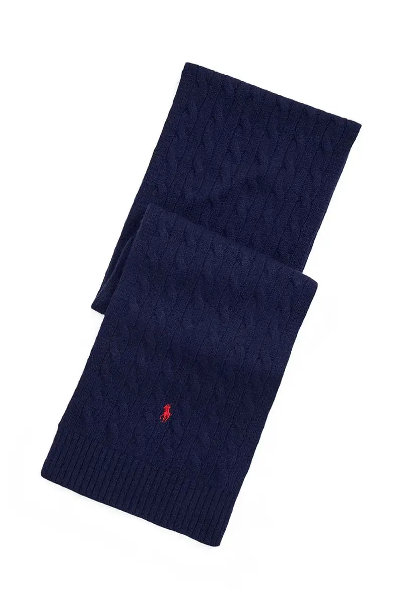 sciarpa Classic Cable Scarf uomo colore blu navy con applicazione 449959345