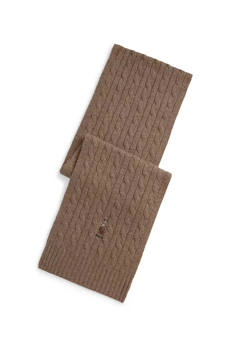 sciarpa in lana uomo colore marrone con applicazione 449959379