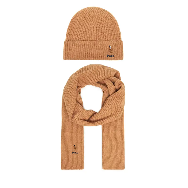 Set berretto e sciarpa Polo Ralph Lauren 455981430002 Marrone