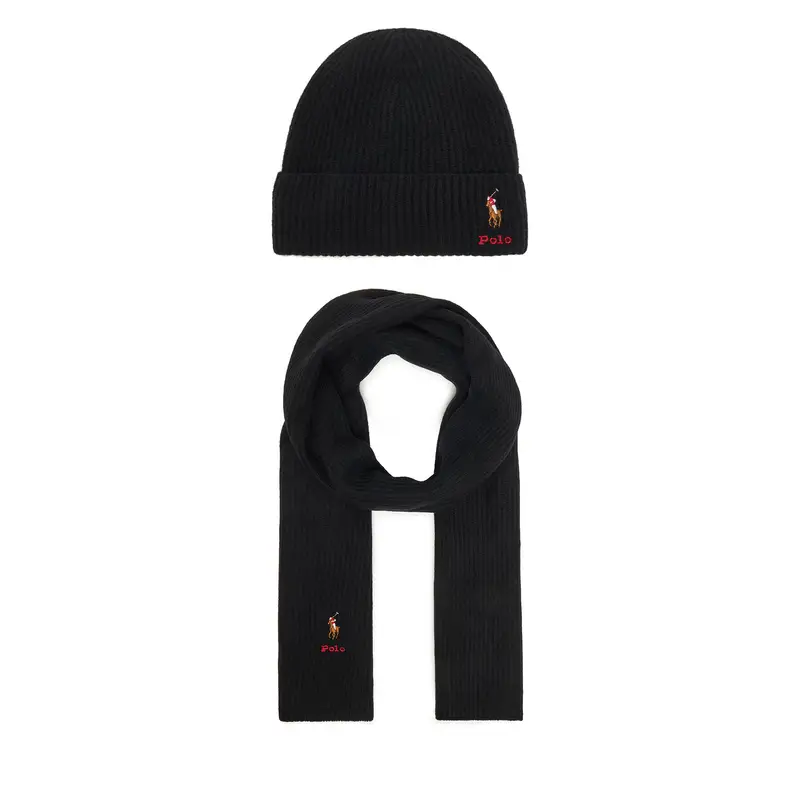 Set berretto e sciarpa Polo Ralph Lauren 455981430003 Nero