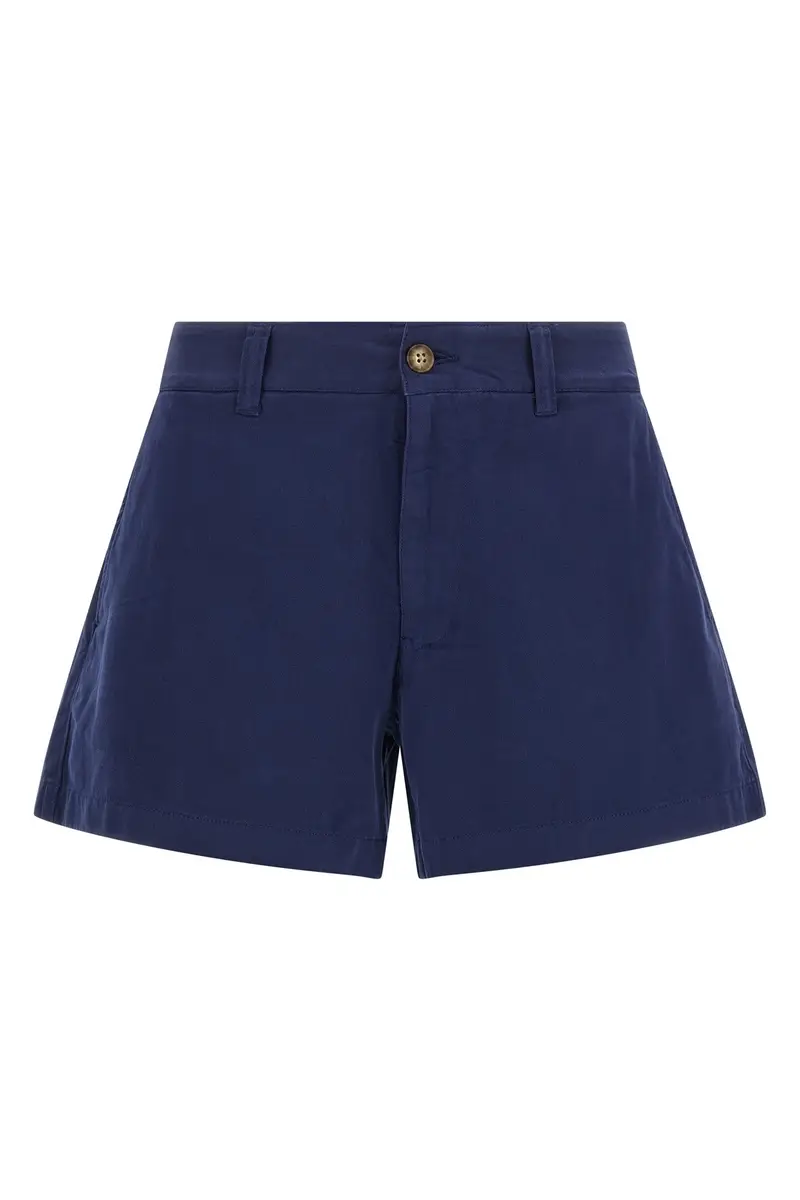 Short Chino Di Cotone Blu